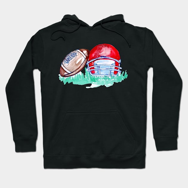 Football and helmet Hoodie by unique_design76